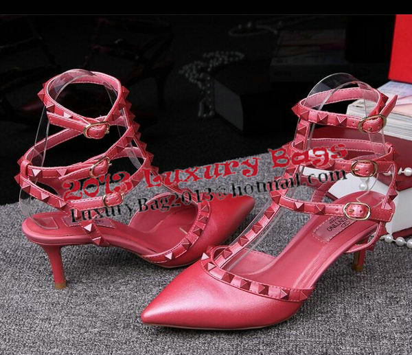 Valentino Smooth Leather Rivet 65mm Sandal VT253YZM Rosy