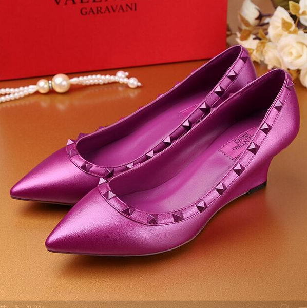 Valentino Smooth Leather Rivet Pump VT233YZM Purple