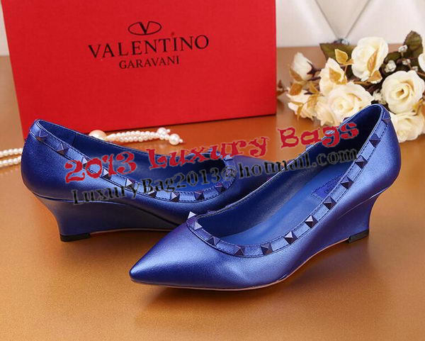 Valentino Smooth Leather Rivet Pump VT233YZM Royal