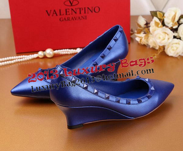 Valentino Smooth Leather Rivet Pump VT233YZM Royal