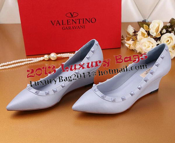 Valentino Smooth Leather Rivet Pump VT233YZM SkyBlue