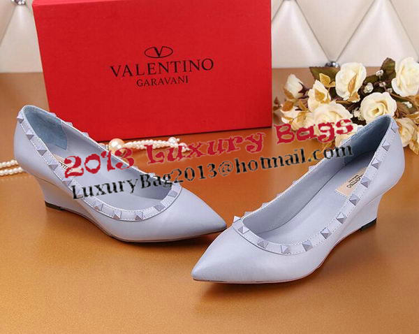 Valentino Smooth Leather Rivet Pump VT233YZM SkyBlue