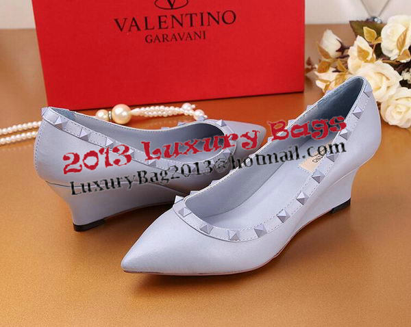 Valentino Smooth Leather Rivet Pump VT233YZM SkyBlue