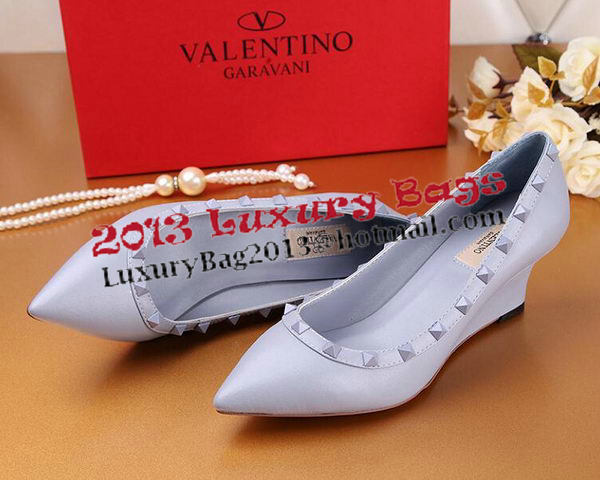 Valentino Smooth Leather Rivet Pump VT233YZM SkyBlue