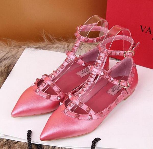 Valentino Smooth Leather Rivet Sandal VT228YZM Rosy