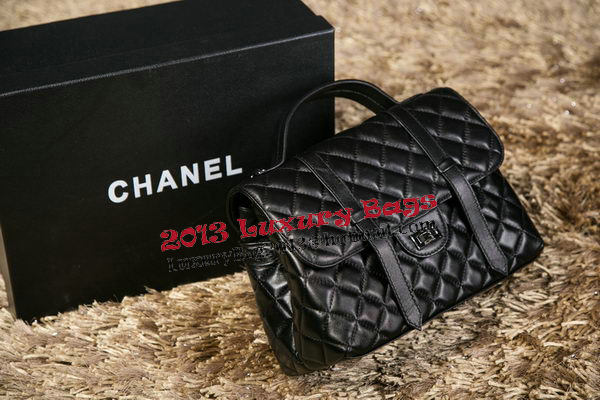 Chanel Sheepskin Leather Messenger Bag A63149 Black