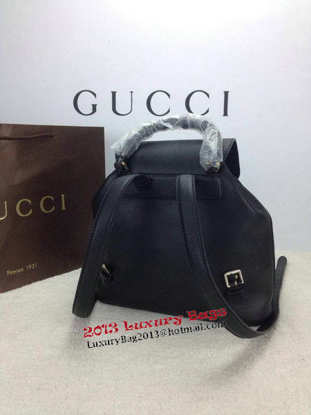 Gucci Original Bamboo Leather Backpack 370833 Black