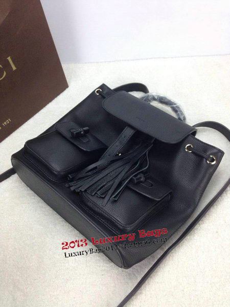 Gucci Original Bamboo Leather Backpack 370833 Black