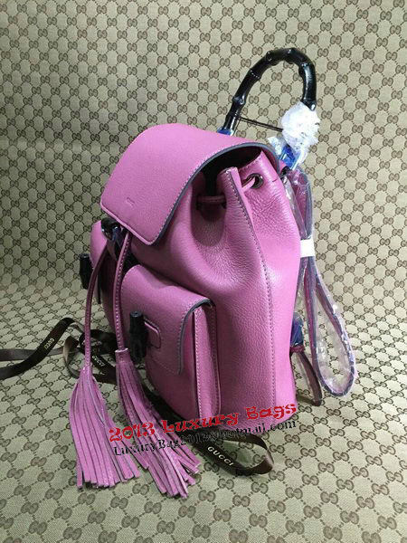 Gucci Original Bamboo Leather Backpack 370833 Orchid