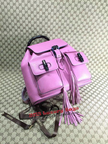 Gucci Original Bamboo Leather Backpack 370833 Orchid