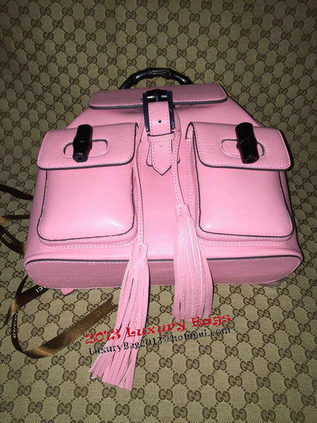 Gucci Original Bamboo Leather Backpack 370833 Pink