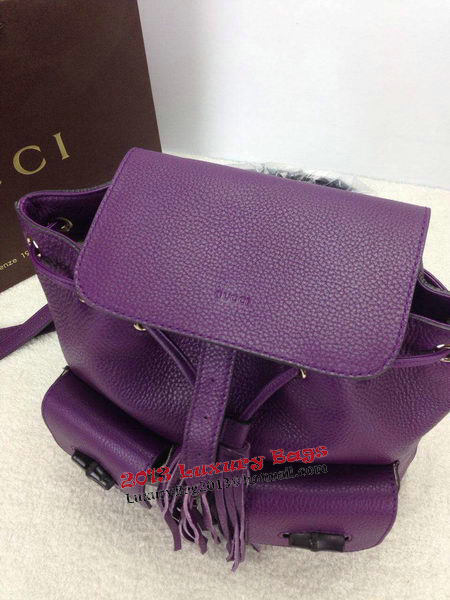 Gucci Original Bamboo Leather Backpack 370833 Purple