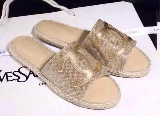 Chanel Espadrilles Slippers CH1040LRF Gold