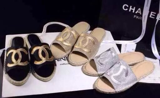 Chanel Espadrilles Slippers CH1040LRF Gold