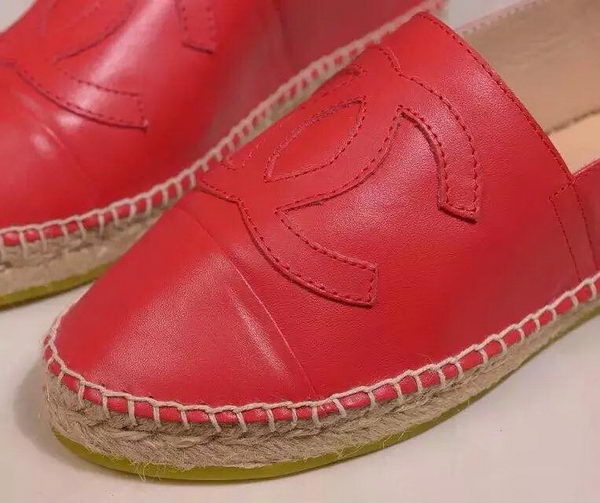 Chanel Leather Toe Flat CH1015LRF Red