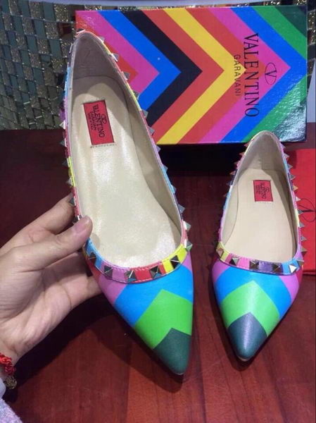 Valentino Multicolour Leather Flat VT357GY