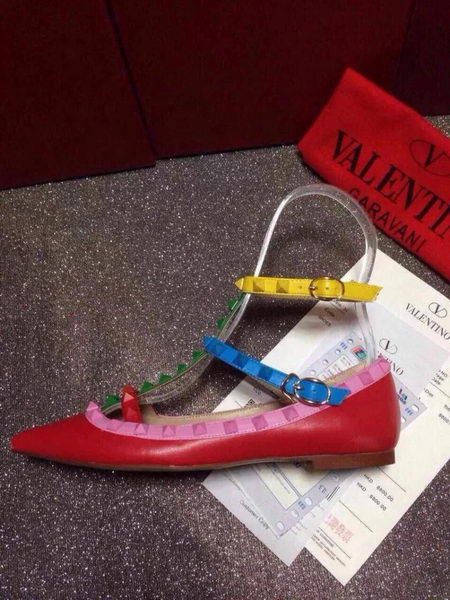 Valentino Multicolour Leather Flat VT365AML Red