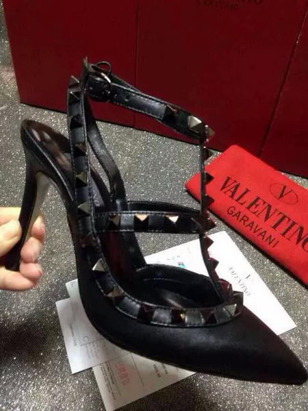 Valentino Sheepskin Leather 95MM Flat VT392JX Black