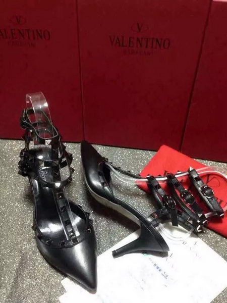 Valentino Sheepskin Leather 95MM Flat VT392JX Black