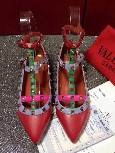 Valentino Sheepskin Leather Flat VT385JX Red