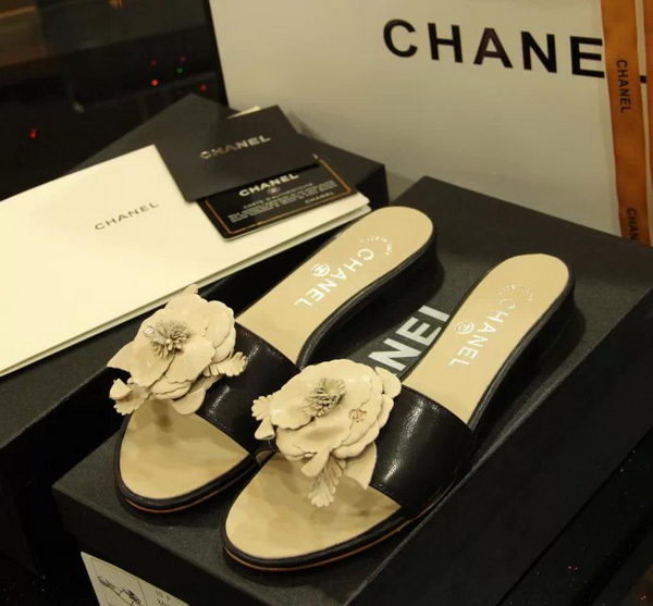 Chanel Espadrilles Slippers CH1064 Black&Apricot