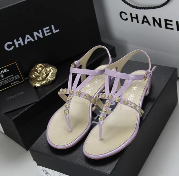 Chanel Patent Leather Sandals CH1060 Lavender