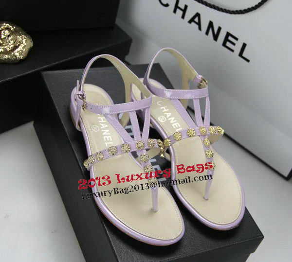 Chanel Patent Leather Sandals CH1060 Lavender