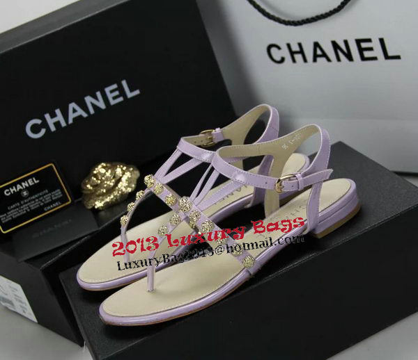 Chanel Patent Leather Sandals CH1060 Lavender