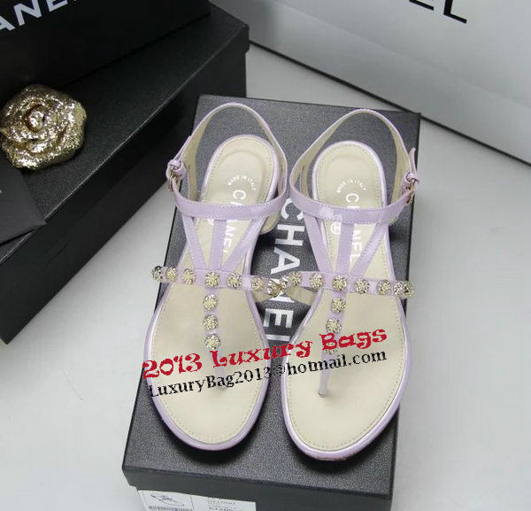 Chanel Patent Leather Sandals CH1060 Lavender