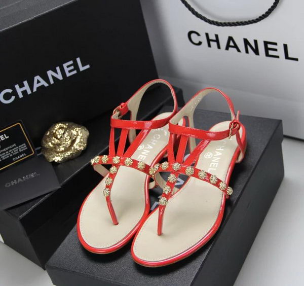 Chanel Patent Leather Sandals CH1060 Orange