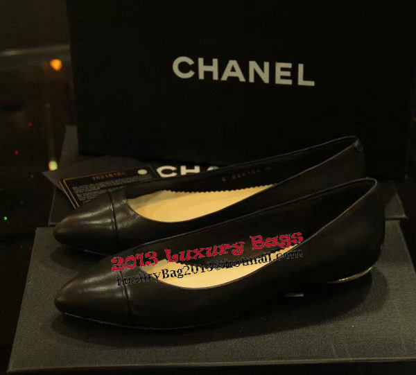 Chanel Sheepskin Leather Ballerina Flat CH1075 Black