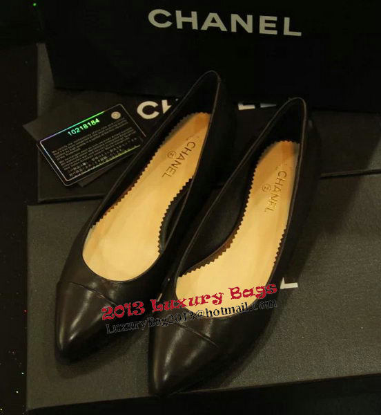 Chanel Sheepskin Leather Ballerina Flat CH1075 Black