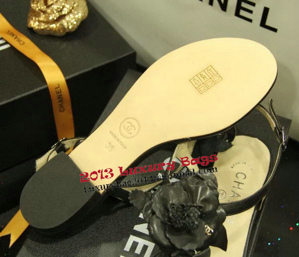 Chanel Sheepskin Leather Sandals CH1067 Black