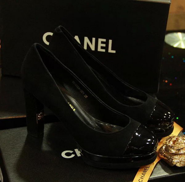 Chanel Suede Leather Pump CH1083 Black