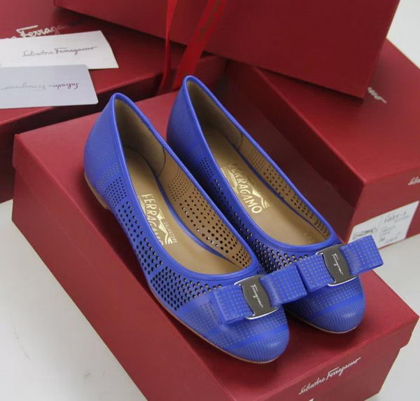 Ferragamo Cutout Leather Pump FL0509 Blue