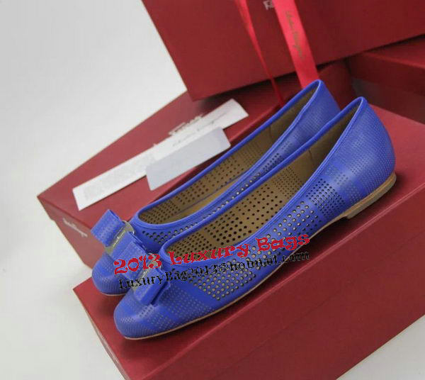 Ferragamo Cutout Leather Pump FL0509 Blue