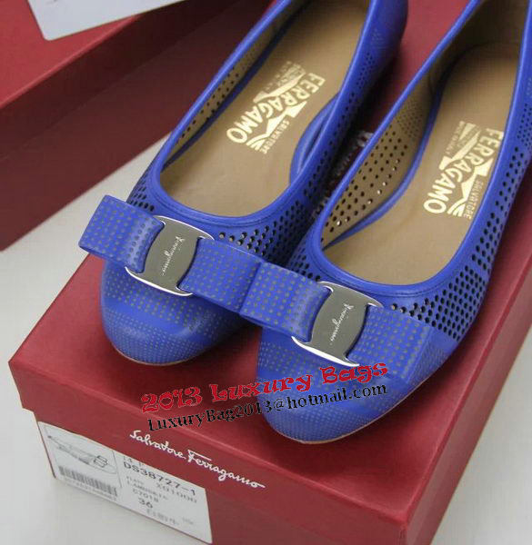 Ferragamo Cutout Leather Pump FL0509 Blue