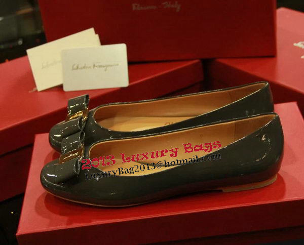 Ferragamo Patent Leather Ballerina FL0513 Dark Green