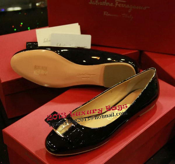 Ferragamo Patent Leather Ballerina FL0514 Black