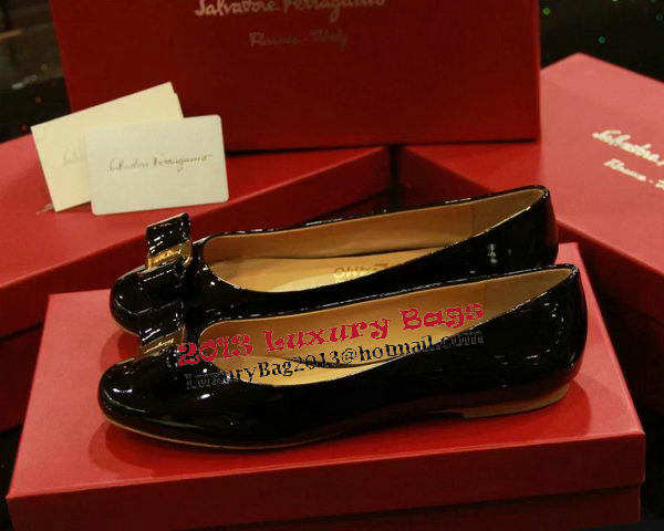 Ferragamo Patent Leather Ballerina FL0514 Black