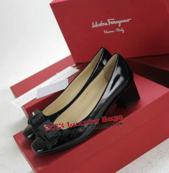 Ferragamo Patent Leather Pump FL0494 Black