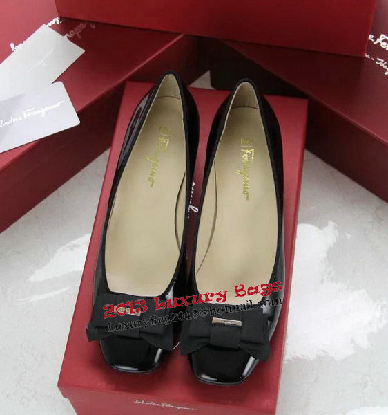 Ferragamo Patent Leather Pump FL0494 Black