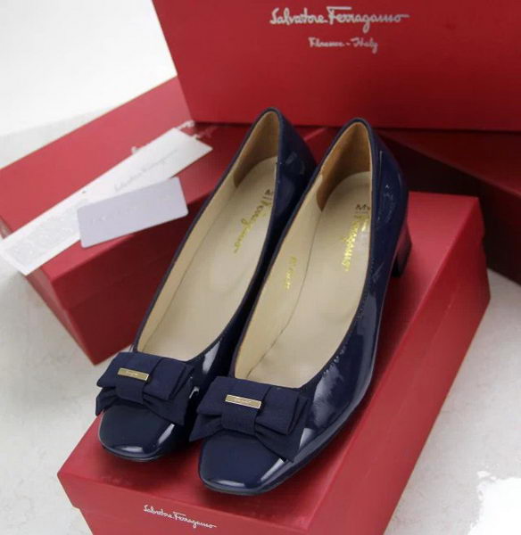 Ferragamo Patent Leather Pump FL0494 Blue