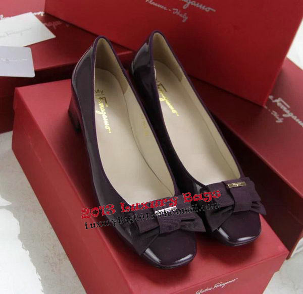 Ferragamo Patent Leather Pump FL0494 Purple