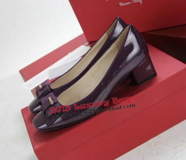 Ferragamo Patent Leather Pump FL0494 Purple