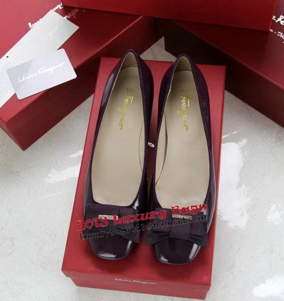 Ferragamo Patent Leather Pump FL0494 Purple