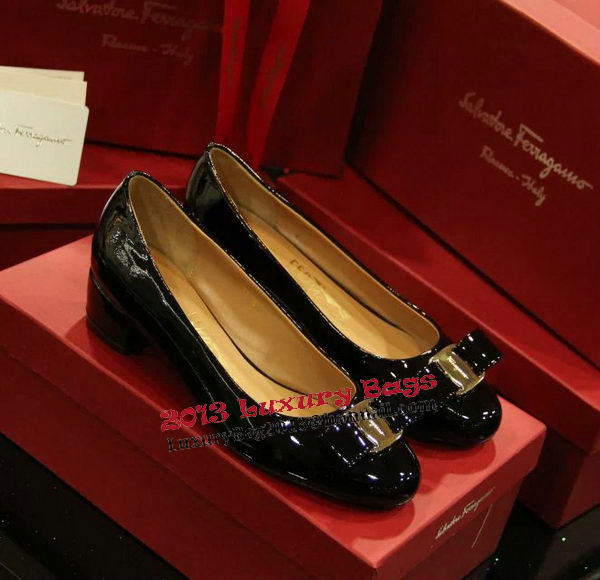 Ferragamo Patent Leather Pump FL0501 Black