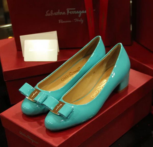 Ferragamo Patent Leather Pump FL0501 Light Green