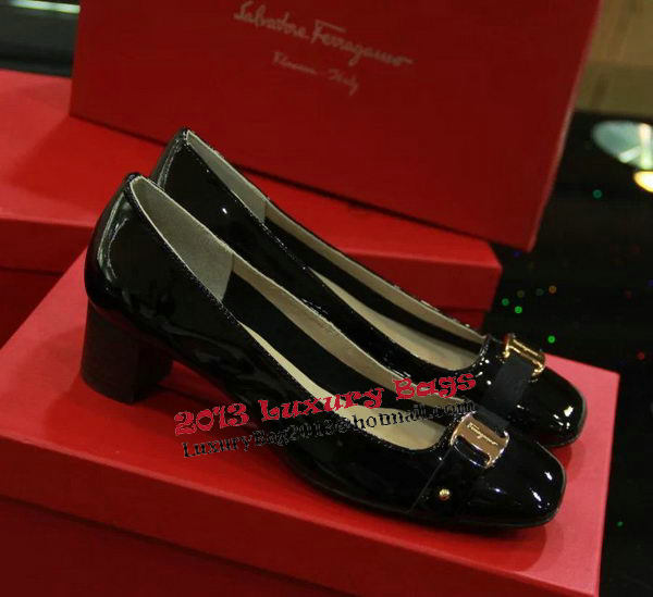 Ferragamo Patent Leather Pump FL0506 Black