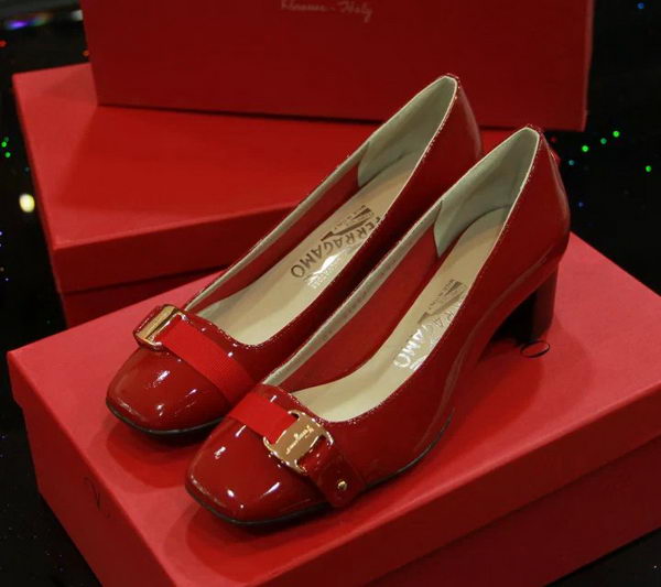 Ferragamo Patent Leather Pump FL0506 Red